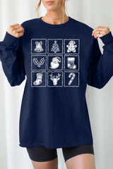 UL240P-E3215 Christmas Icons Graphic Plus Long Sleeve Tee $17