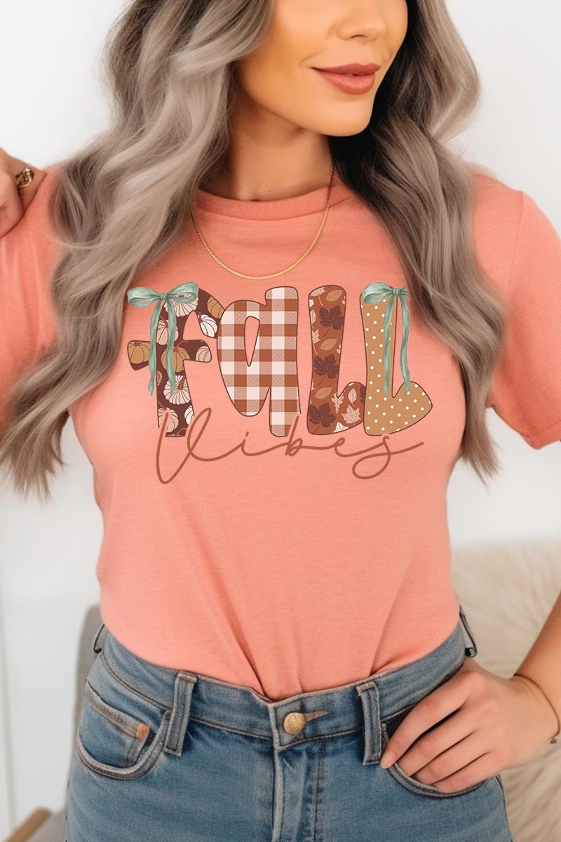 US3001P-E3071 Fall Vibes Rustic Script Graphic Plus Tee $16