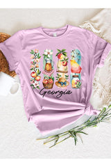 US3001P-E3061GA Georgia State Brushstroke Graphic Plus Tee $16