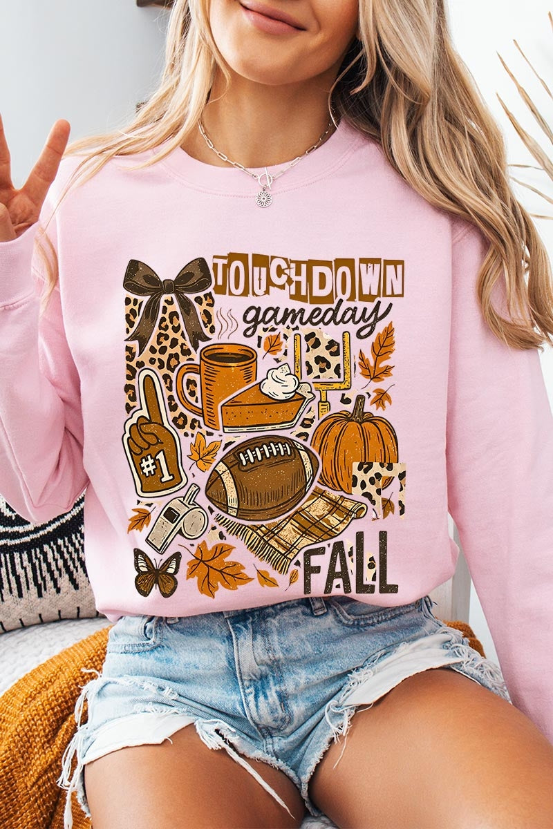 UL180-E3134 Fall Football Collage Graphic Sweatshirt $20