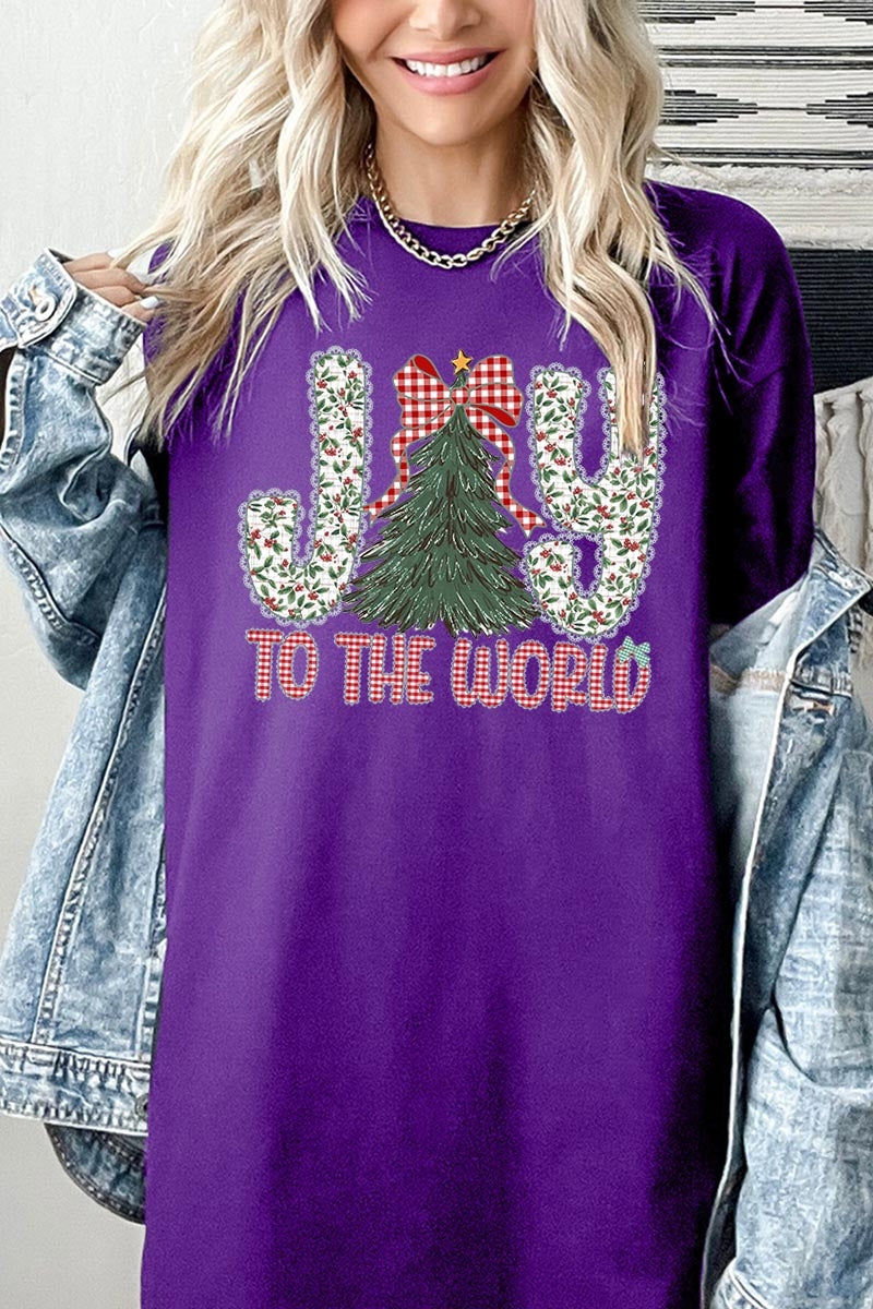 5000P-E3213 Joy to the World Graphic Plus Heavy Cotton Tee $12.75