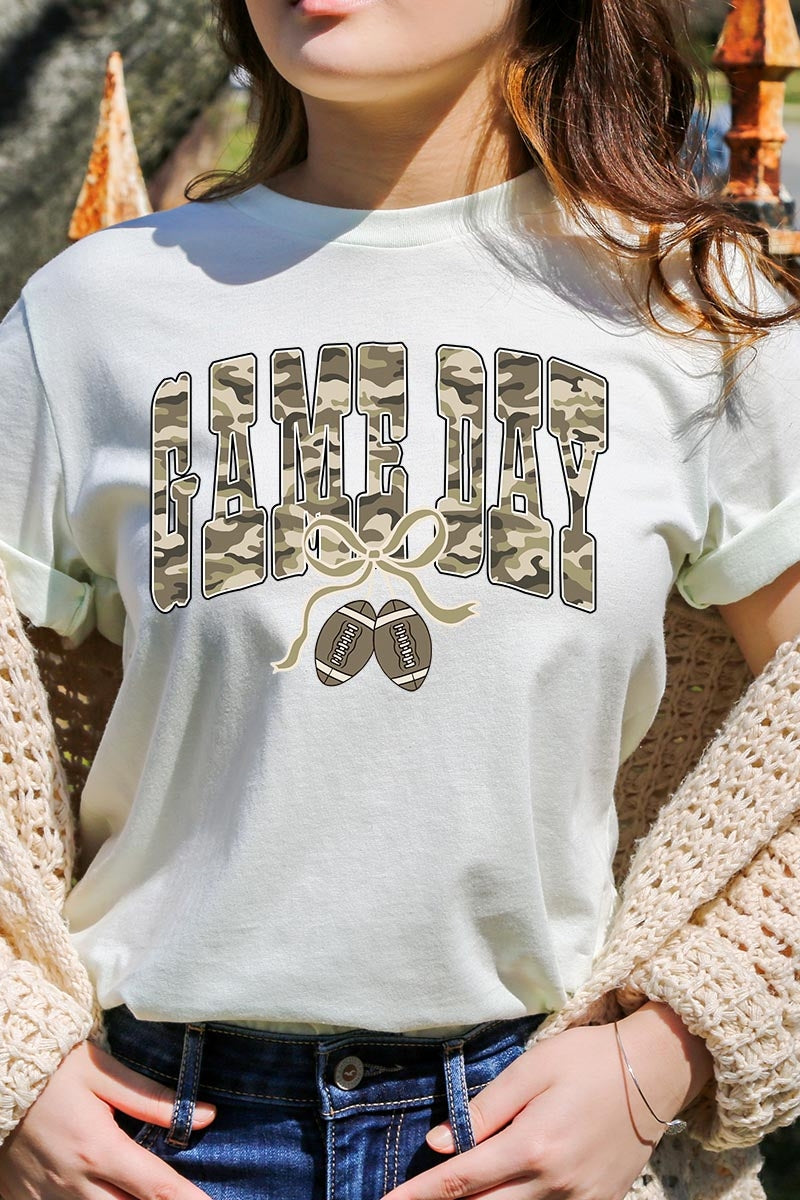 US3001P-E3131 Football Game Day Camo Graphic Plus Tee $16
