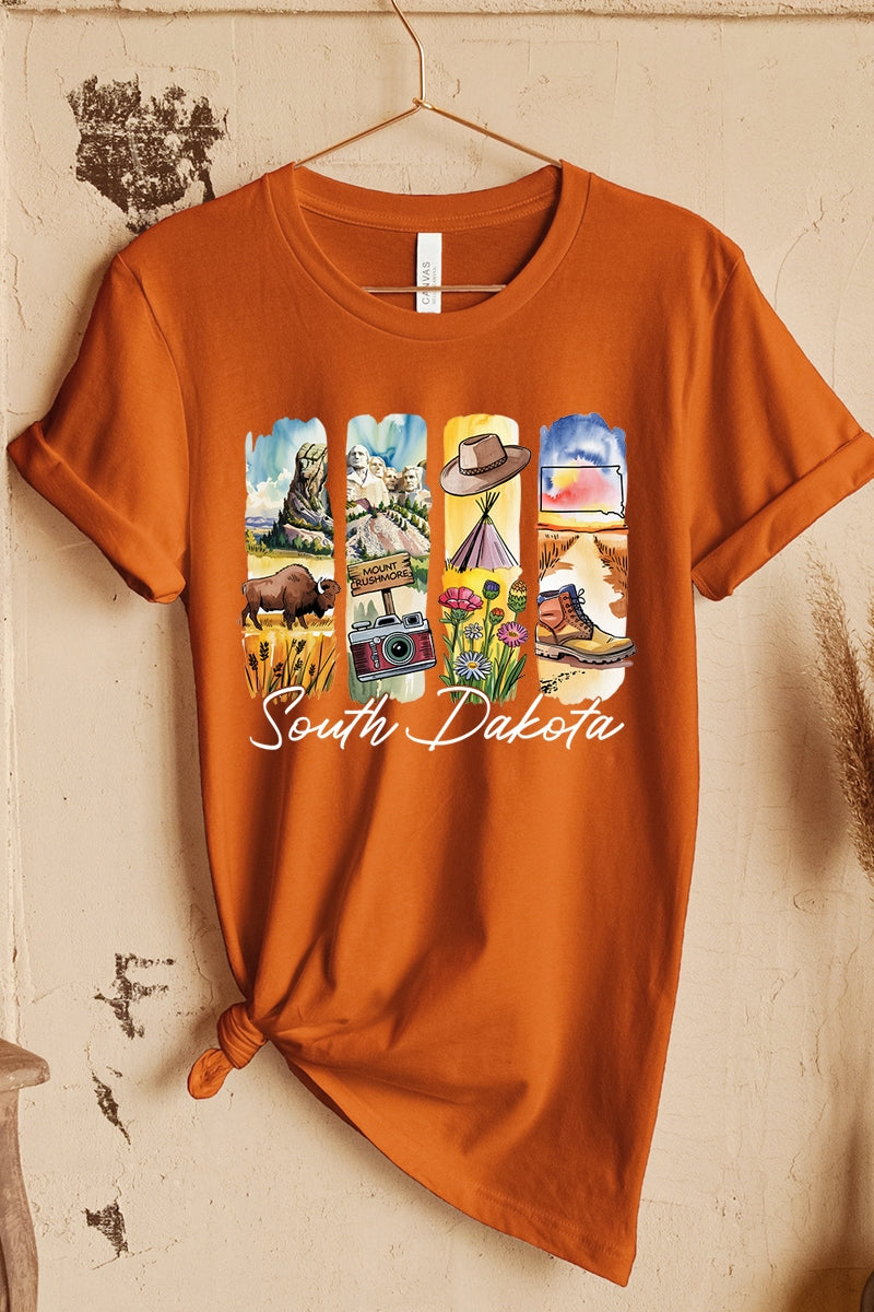US3001-E3061SD South Dakota State Brushstroke Graphic Tee $12.5