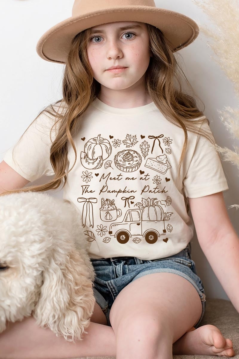 US3001Y-E3163Z Pumpkin Patch Doodle Kids Graphic Tee $11
