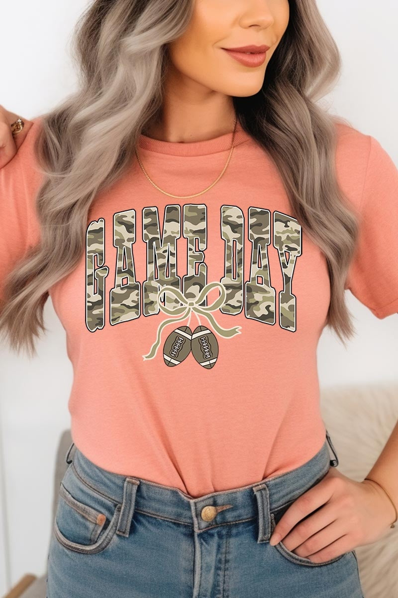 US3001P-E3131 Football Game Day Camo Graphic Plus Tee $16