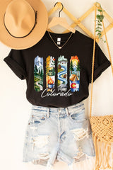 US3001-E3061CO Colorado State Brushstroke Graphic Tee $12.5