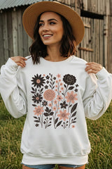 UL180P-E3178 Fall Floral Garden Graphic Plus Sweatshirt $25