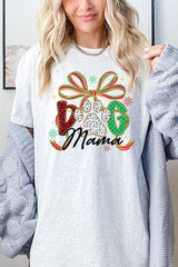 5000-E3194 Dog Mama Christmas Paw Graphic Heavy Cotton Tee $9