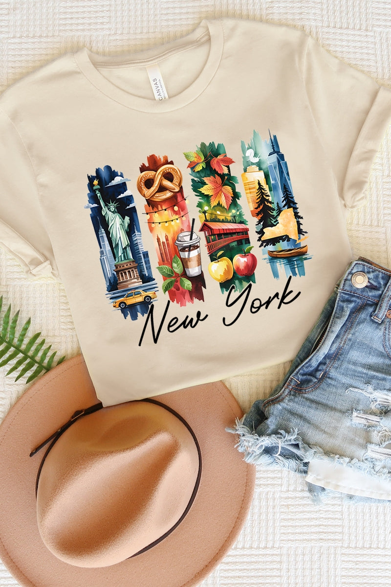 US3001-E3061NY New York State Brushstroke Graphic Tee $12.5
