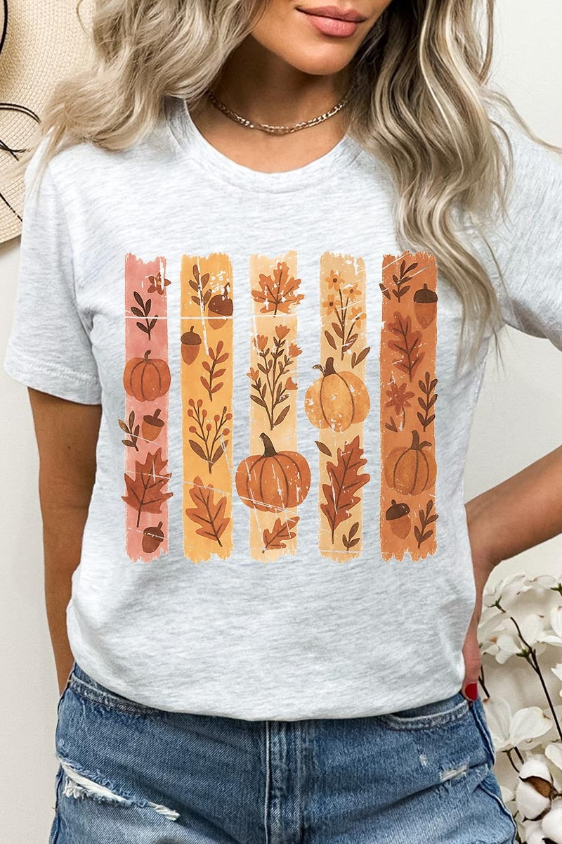 US3001P-E3110 Brushstroke Boho Fall Graphic Plus Tee $16