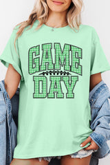 5000P-E3128 Green Gingham Game Day Plus Heavy Cotton Tee $12.75