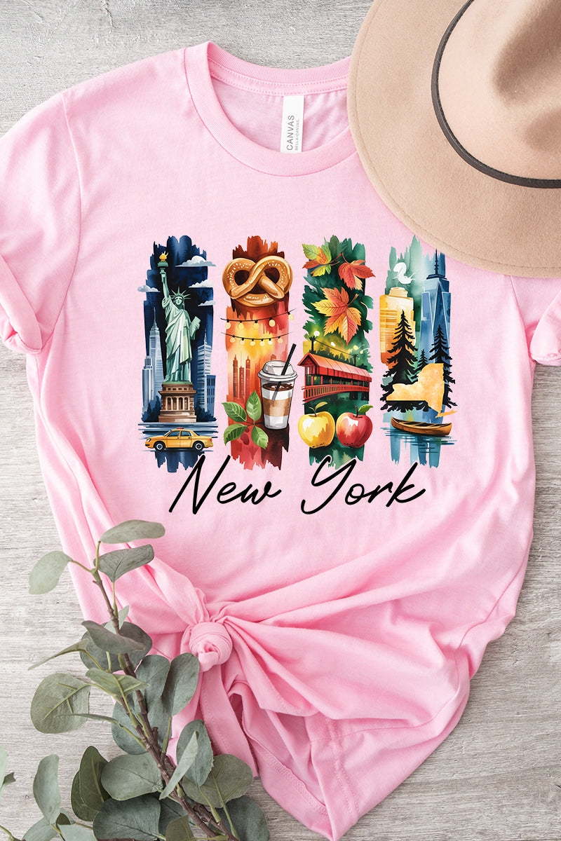 US3001P-E3061NY New York State Brushstroke Graphic Plus Tee $16