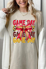 5000P-E3091 Red Yellow Football Bow Plus Heavy Cotton Tee $12.75