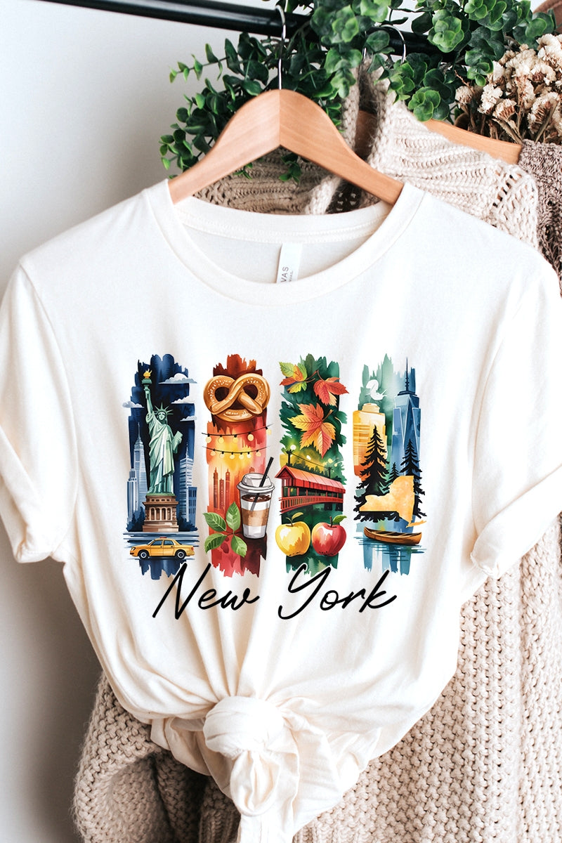 US3001-E3061NY New York State Brushstroke Graphic Tee $12.5