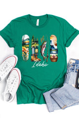 US3001P-E3061ID Idaho State Brushstroke Graphic Plus Tee $16