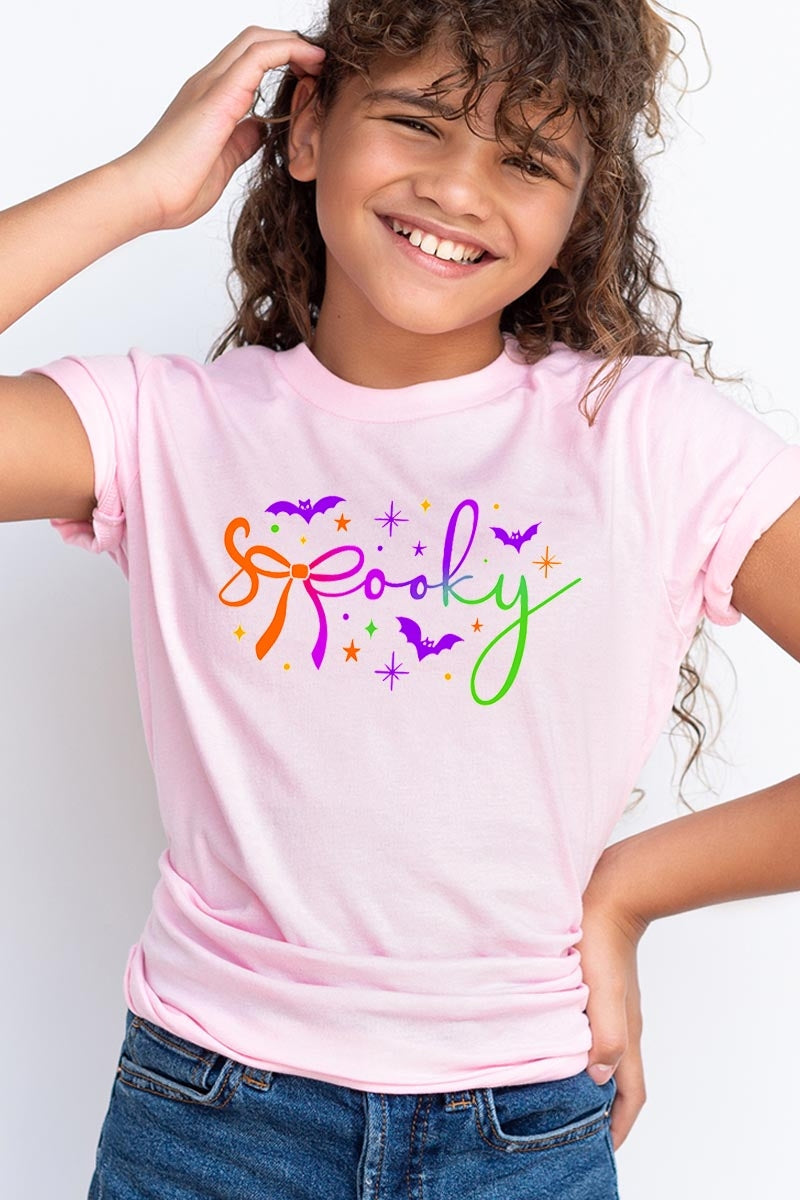 US3001Y-E3109Z Spooky Halloween Kids Graphic Tee $11