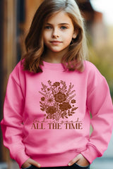 UL180B-E3116Z God Is Good Floral Kids Graphic Sweatshirt $20