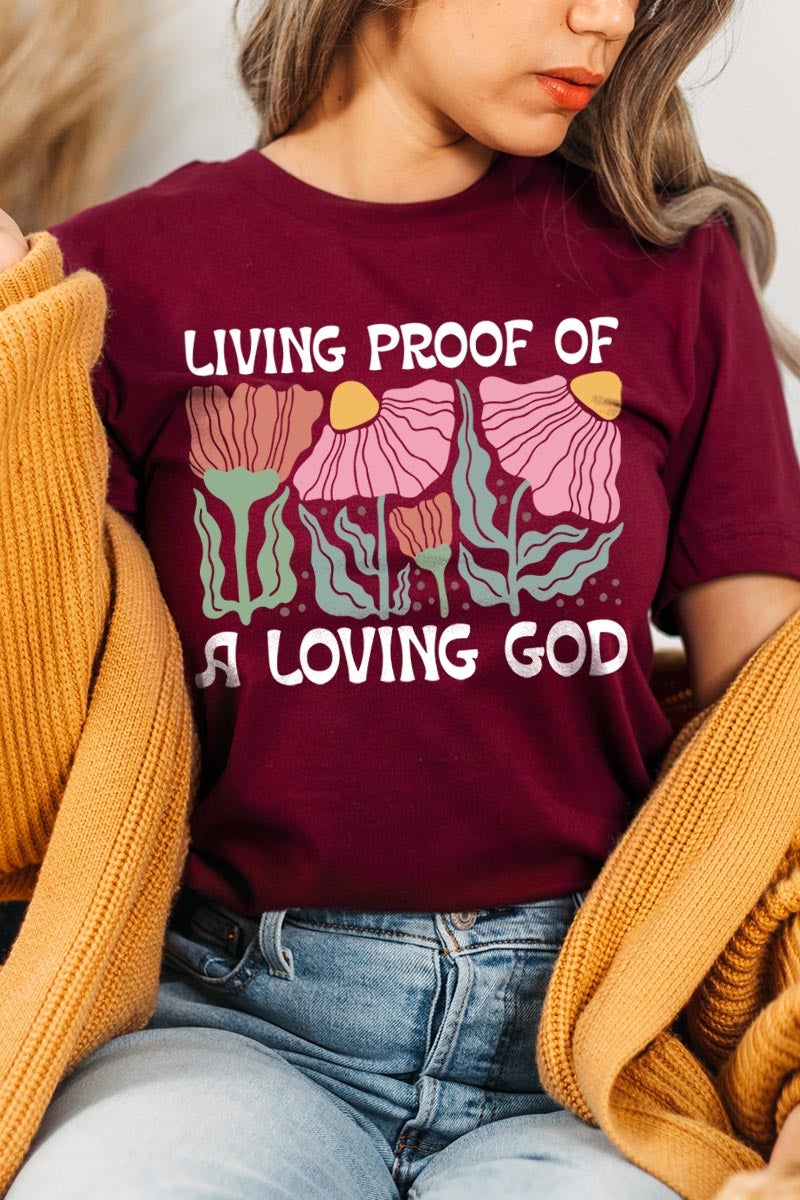 US3001P-E3066 Living Proof of a Loving God Graphic Plus Tee $16