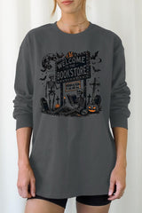 UL240P-E3122 Bookstore Halloween Graphic Plus Long Sleeve Tee $17