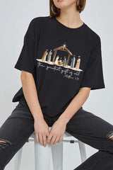 CTS-E3183 Nativity Gift Graphic Relaxed Crop Top $11