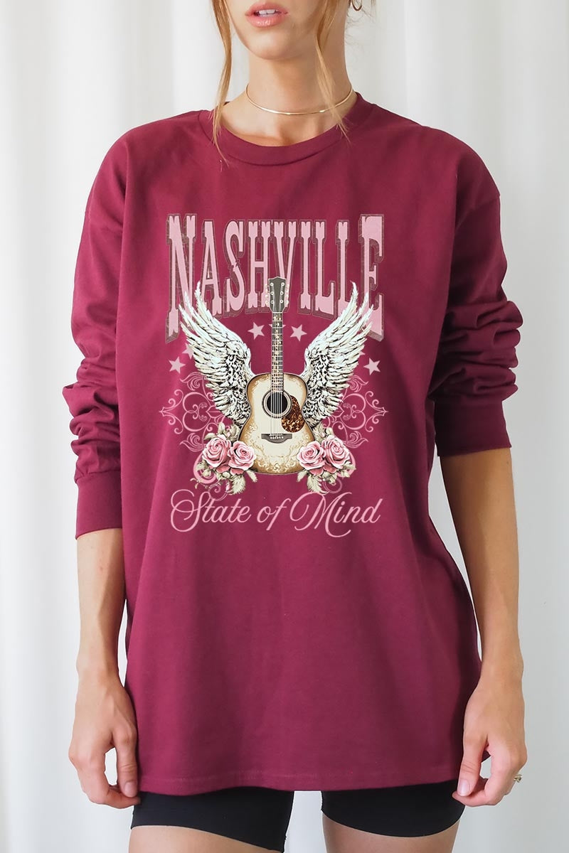 UL240P-E3157 Nashville Rose Graphic Plus Long Sleeve Tee $17