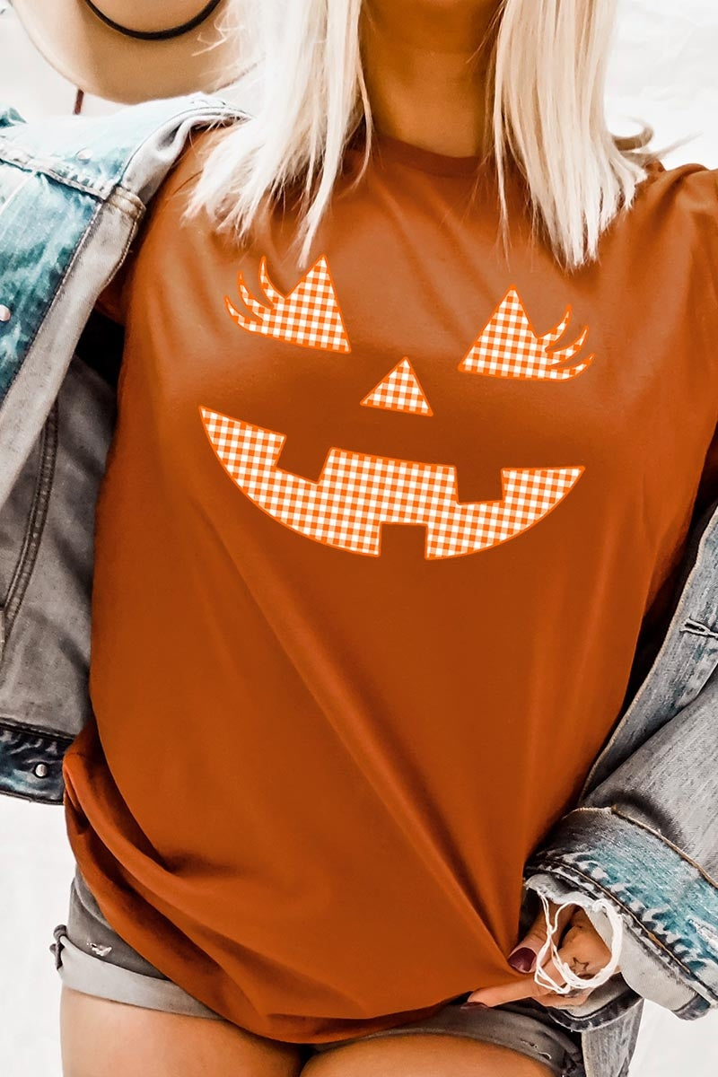 US3001P-E3148 Cute Pumpkin Halloween Graphic Plus Tee $16