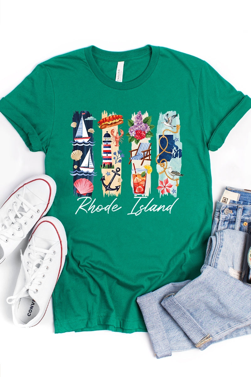US3001P-E3061RI Rhode Island State Brushstroke Graphic Plus Tee $16