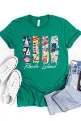 US3001-E3061RI Rhode Island State Brushstroke Graphic Tee $12.5