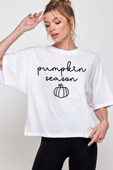 CTS-E3152 Pumpkin Season Graphic Relaxed Crop Top $11