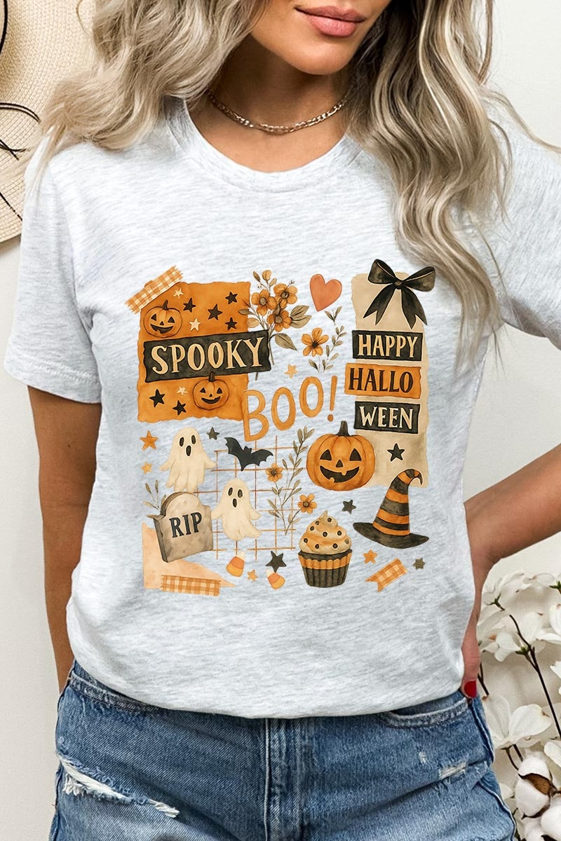 US3001-E3084 Halloween collage Graphic Tee $12.5