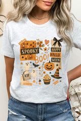 US3001-E3084 Halloween collage Graphic Tee $12.5