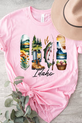 US3001-E3061ID Idaho State Brushstroke Graphic Tee $12.5