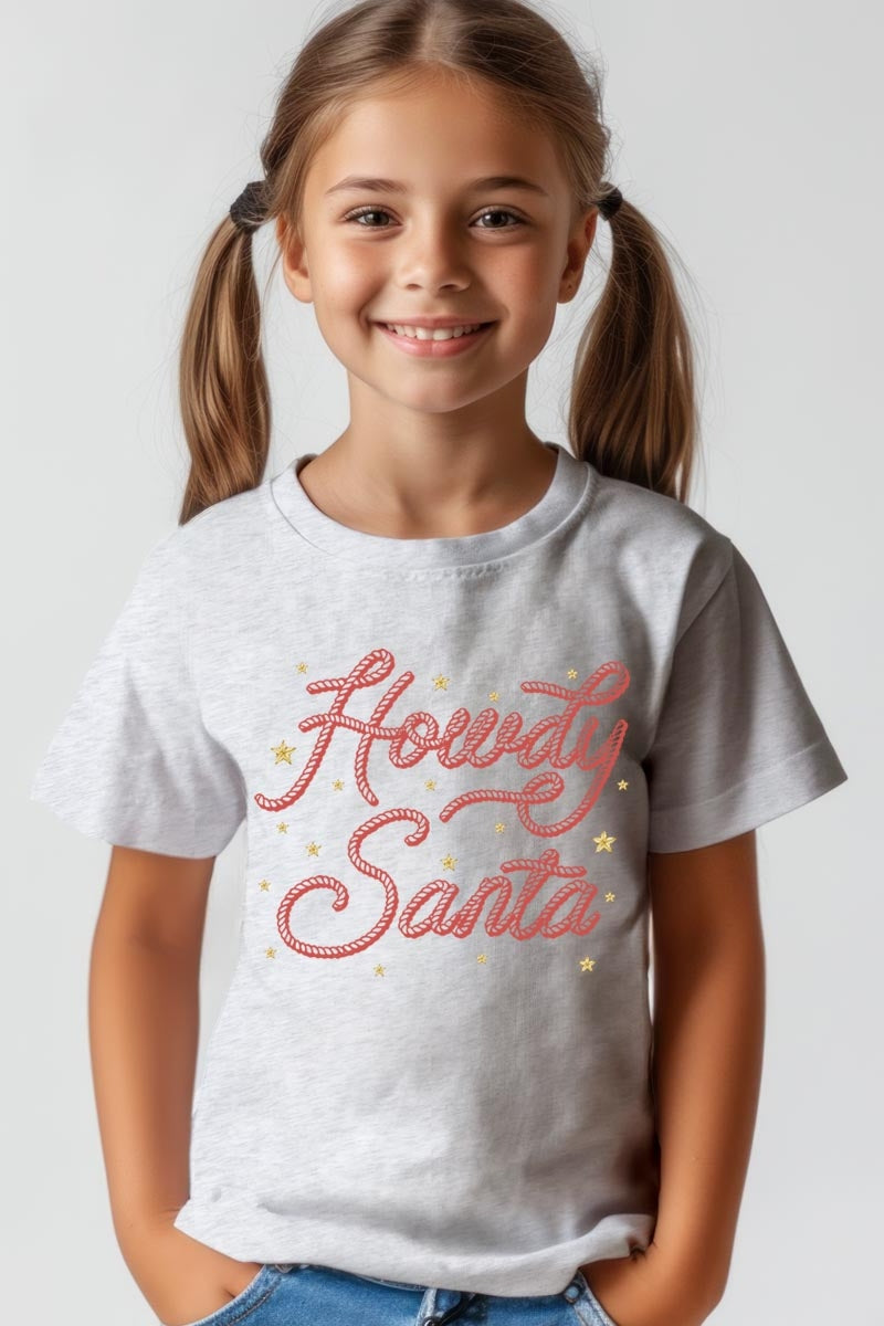 US3001Y-E3199Z Howdy Santa Kids Graphic Tee $11