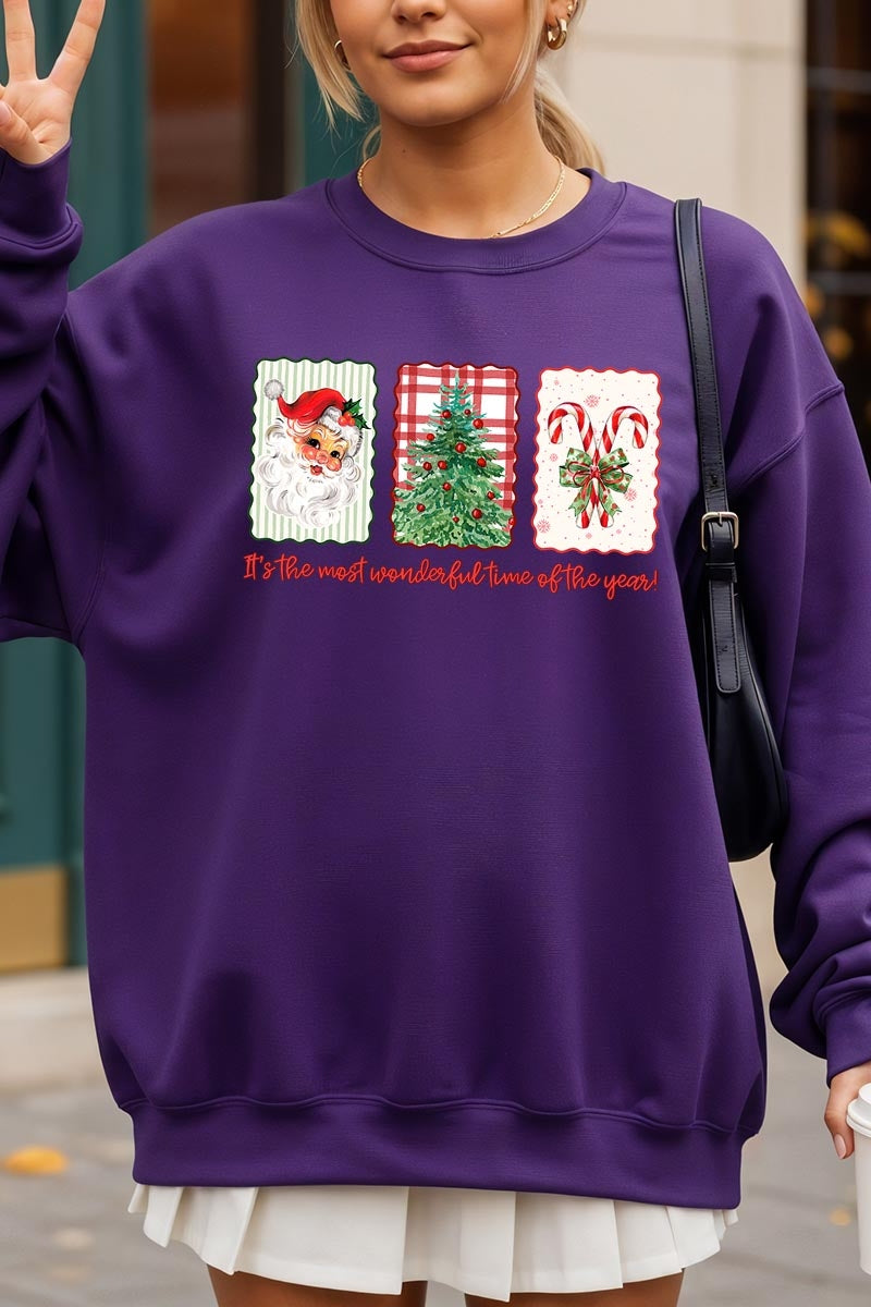 UL180-E3201 Most Wonderful Time Graphic Sweatshirt $20