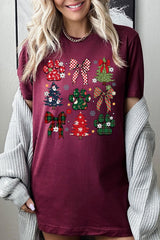 US3001P-E3195 Christmas Bow Paw Graphic Plus Tee $16