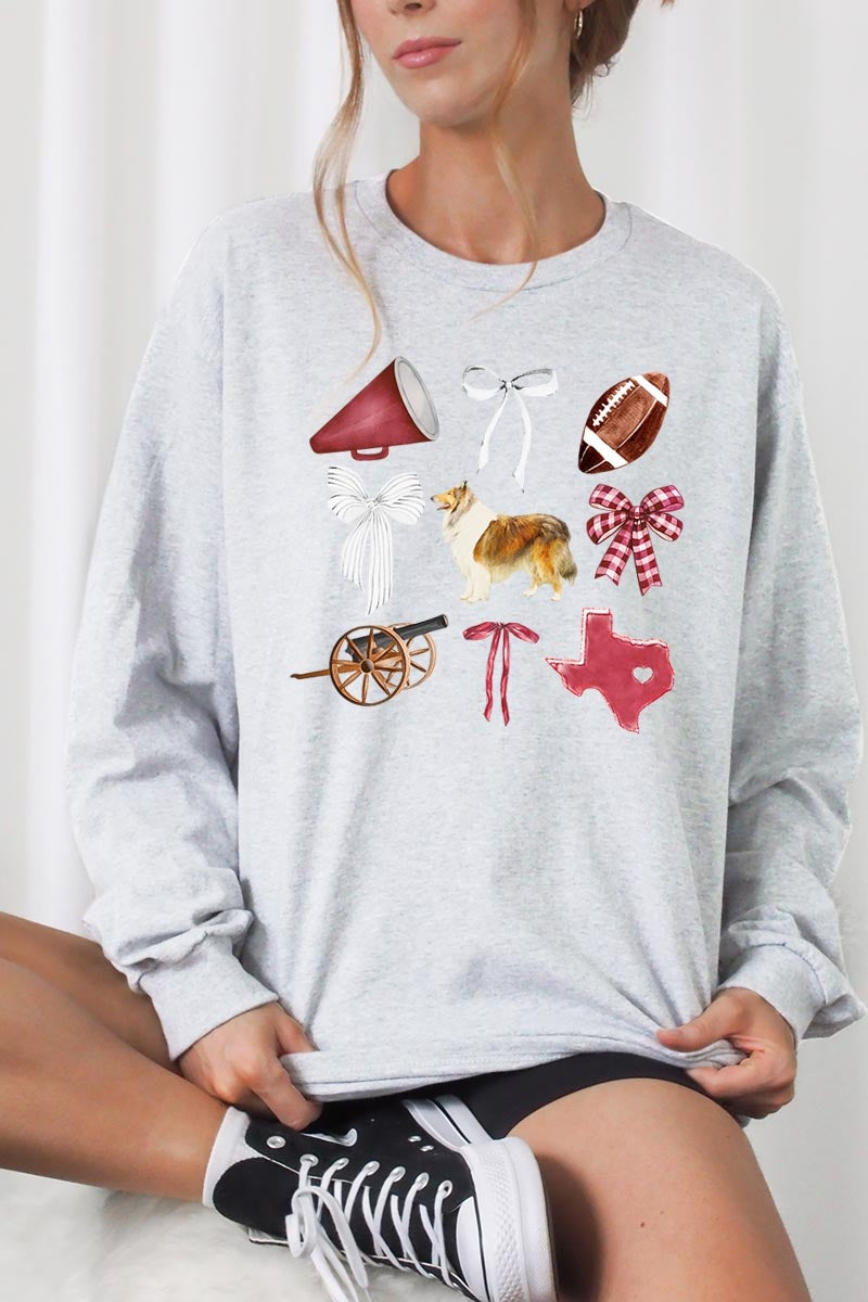 UL240P-E3079 Texas Football Graphic Plus Long Sleeve Tee $17
