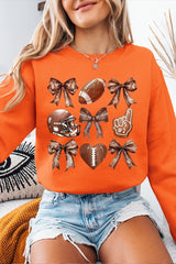 UL180-E3054 Cute Football and Bow Graphic Sweatshirt $20