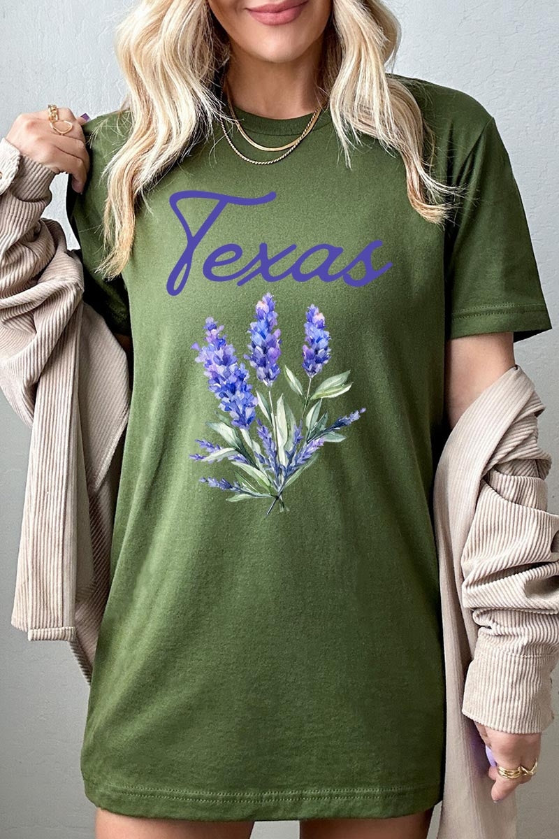 US3001P-E3060 Texas Bluebonnet Graphic Plus Tee $16