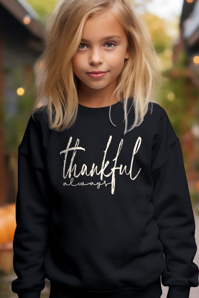 UL180B-E3170Z Thankful Kids Graphic Sweatshirt $20