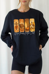 UL240-E3169 Give Thanks To The Lord Graphic Long Sleeve Tee $13.75