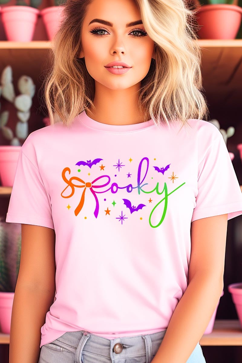 US3001-E3109 Spooky Halloween Graphic Tee $12.5