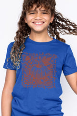 US3001Y-E3112Z Fall Pumpkin Botanical Kids Graphic Tee $11