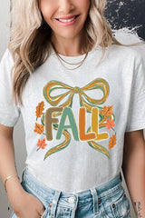 US3001-E3121 Fall Brushstroke Bow Graphic Tee $12.5