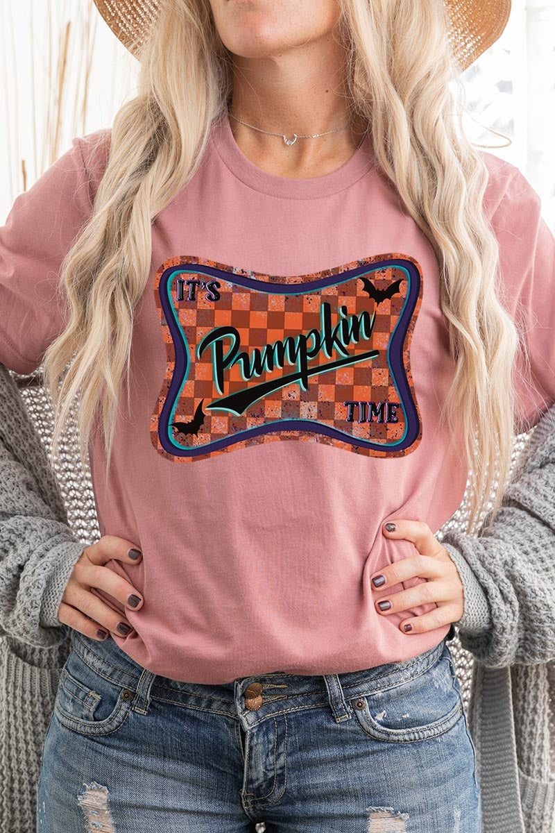 US3001P-E3144 Itu2019s pumpkin time Graphic Plus Tee $16