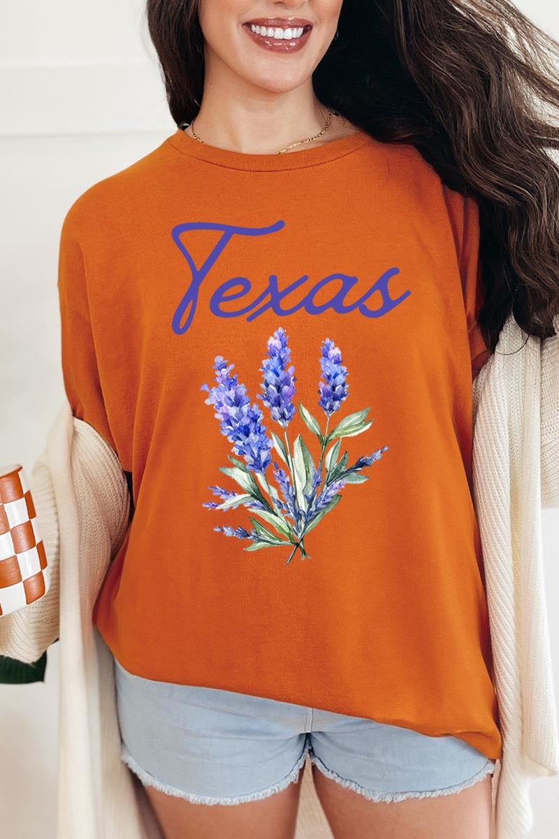 5000P-E3060 Texas Bluebonnet Graphic Plus Heavy Cotton Tee $12.75