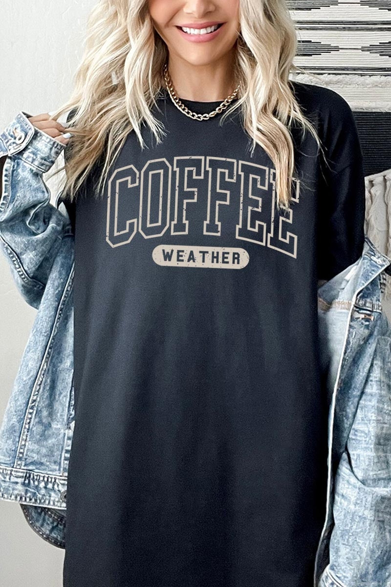 5000-E3207 Coffee Weather Graphic Heavy Cotton Tee $9