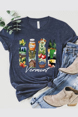 US3001-E3061VT Vermont State Brushstroke Graphic Tee $12.5