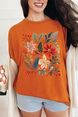 5000P-E3186 Floral Christmas Graphic Plus Heavy Cotton Tee $12.75