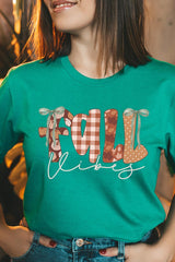 US3001-E3071 Fall Vibes Rustic Script Graphic Tee $12.5